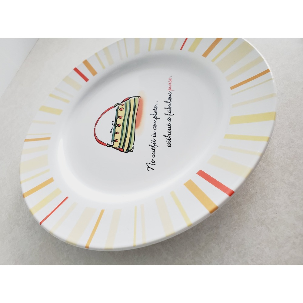 Rosanna 8.25" Replacement Plate White Yellow‎ Purse Fashion Tea Party Luncheon